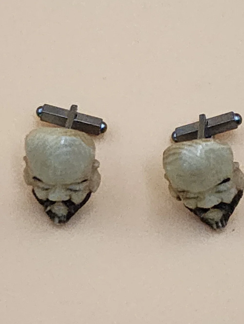 Unique Traditional Japanese Vintage Carved Toshikane Jewelry Cufflinks